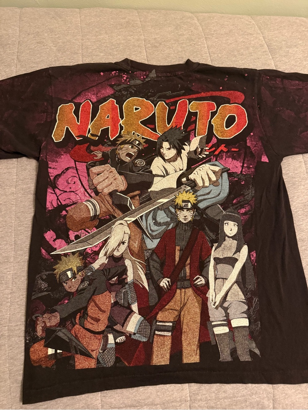 Naruto Graphic Short Sleeve Tee - Black & Purple - Picture 7 of 9